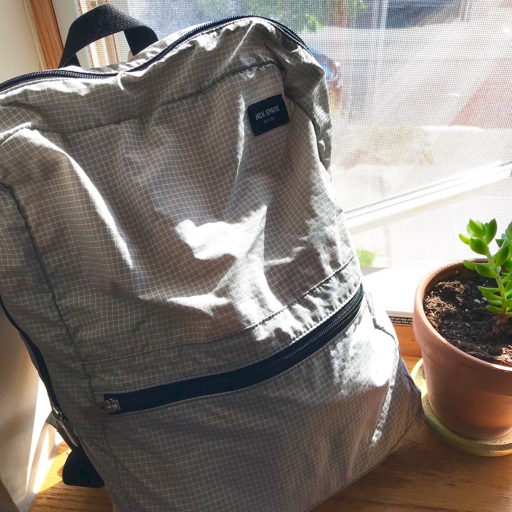 Jack Spay Grey Check Backpack